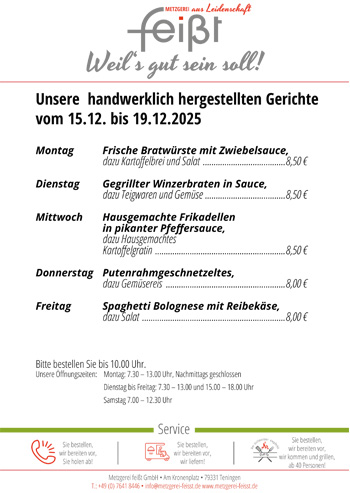 Speisekarte Abo Essen KW 51