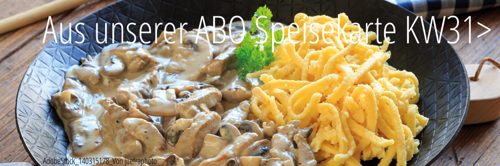 Rahmgeschnetzeltes dazu Spätzle und Gemüse